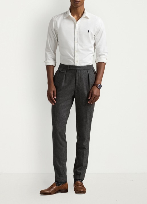 Ralph Lauren Slim fit overhemd van katoen - voorkant 5 white / wit