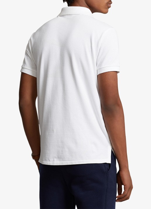 Ralph Lauren Slim fit polo van piqué katoen met logoborduring - achterkant 3 white / wit
