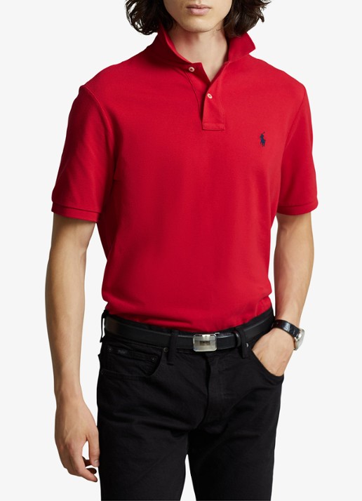 Ralph Lauren Slim fit polo van piqué katoen met logoborduring - detail rl2000 red / rood