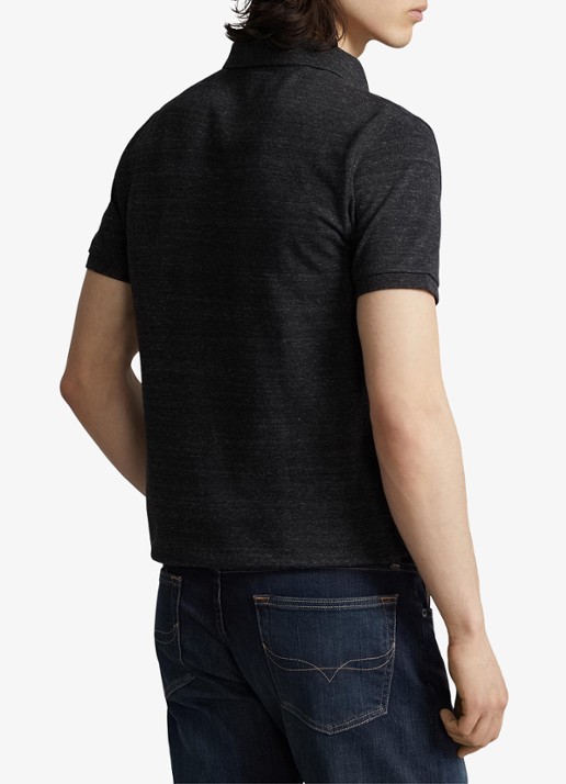 Ralph Lauren Slim fit polo van piqué katoen - achterkant 2 black marl heather