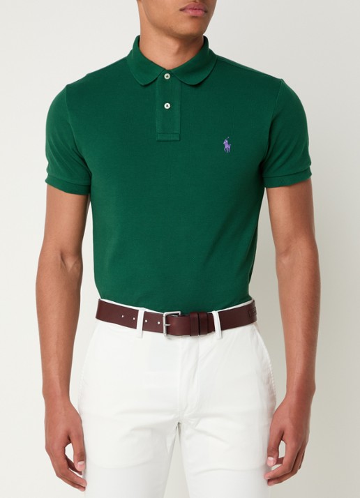 Ralph Lauren Slim fit polo van piqué katoen - detail 2 new forest / donkergroen