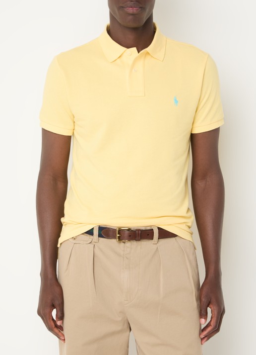 Ralph Lauren Slim fit polo van piqué katoen - detail 3 corn geel / geel