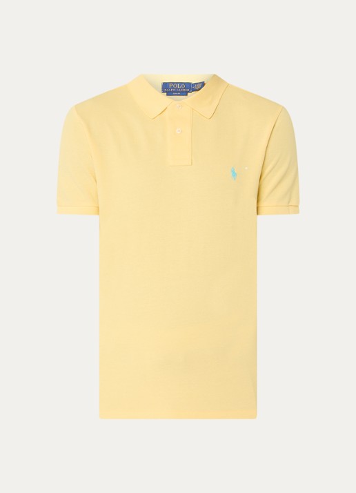 Ralph Lauren Slim fit polo van piqué katoen - voorkant corn geel / geel