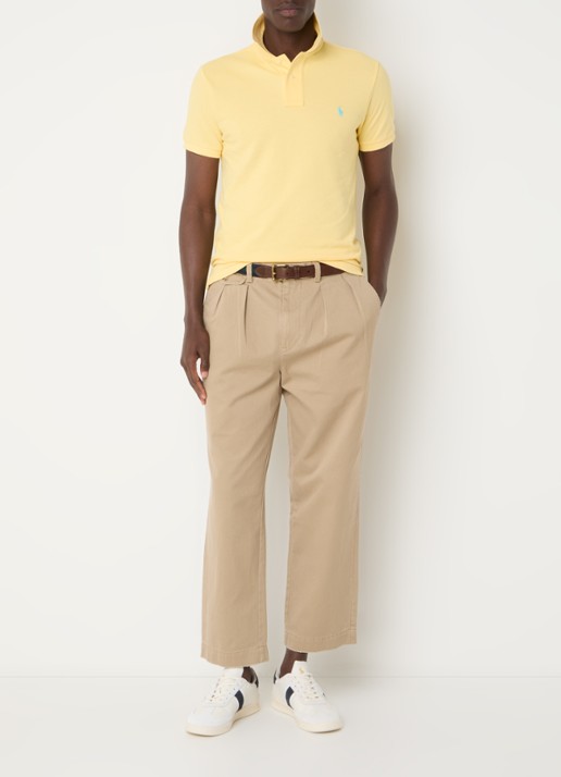 Ralph Lauren Slim fit polo van piqué katoen - voorkant 2 corn geel / geel