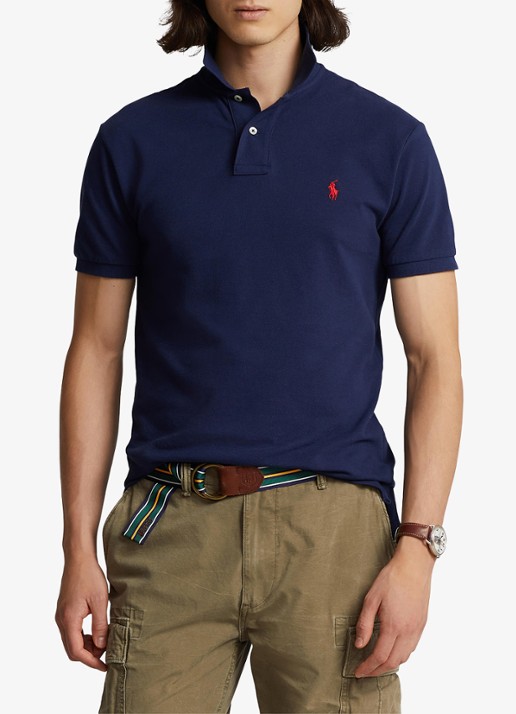 Ralph Lauren Slim fit polo van piqué katoen - detail 6 newport navy / donkerblauw