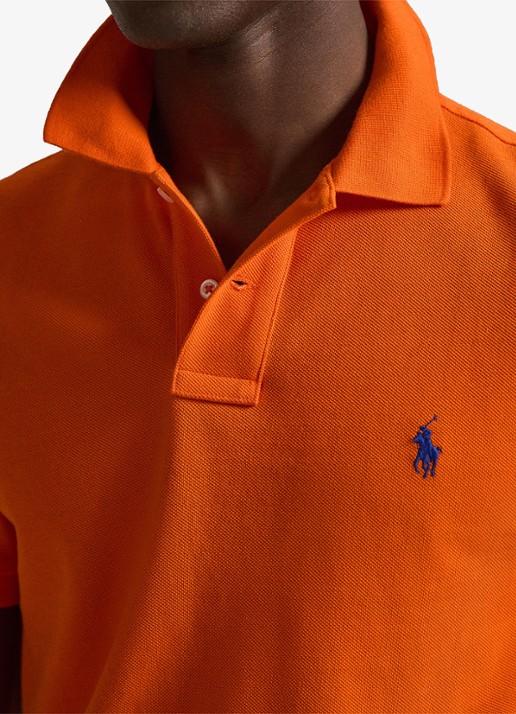 Ralph Lauren Slim fit polo van piqué katoen - detail 5 sailing orange / oranje