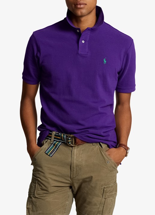Ralph Lauren Slim fit polo van piqué katoen - detail chalet purple / paars