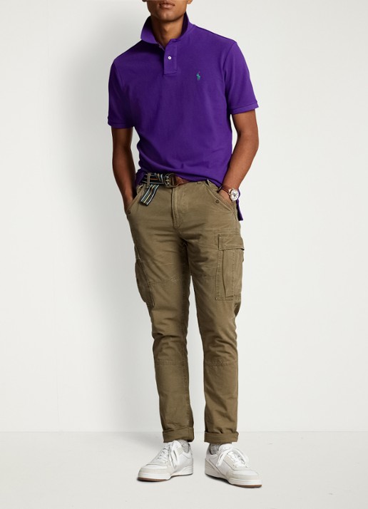 Ralph Lauren Slim fit polo van piqué katoen - voorkant 4 chalet purple / paars