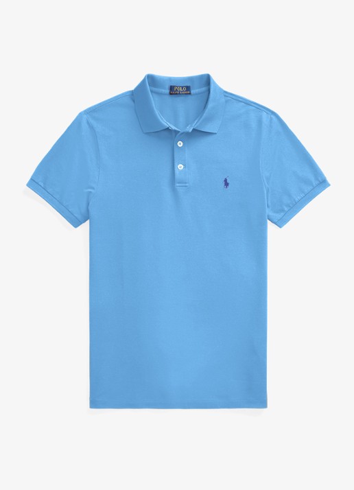 Ralph Lauren Slim fit polo van piqué katoen - voorkant harbor island blue/c7998