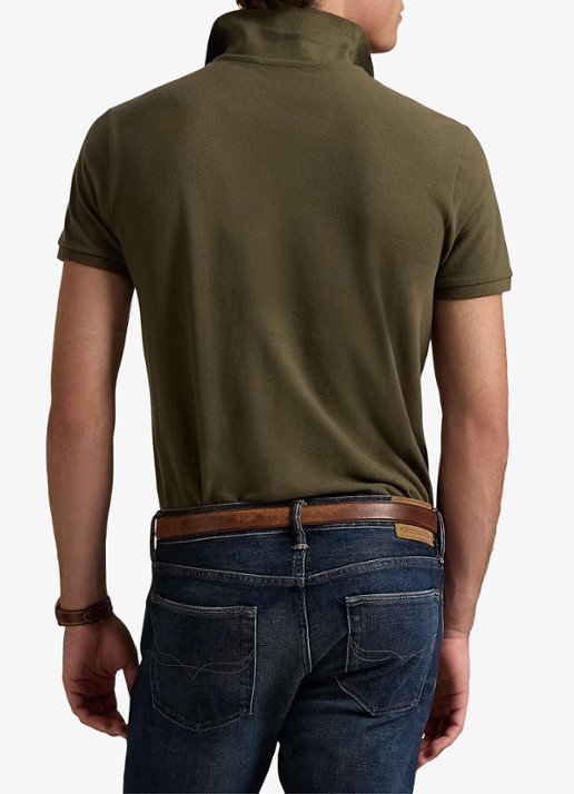 Ralph Lauren Slim fit polo van piqué katoen - achterkant 5 canopy olive / groen
