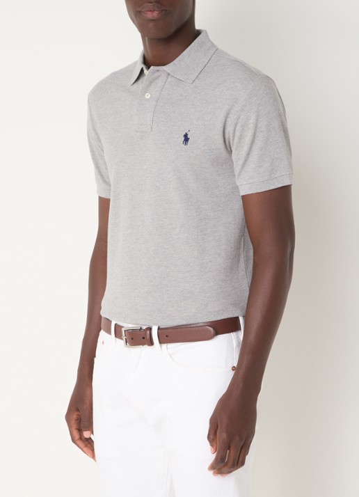 Ralph Lauren Slim fit polo van piqué katoen - detail 3 andover heather / grijs
