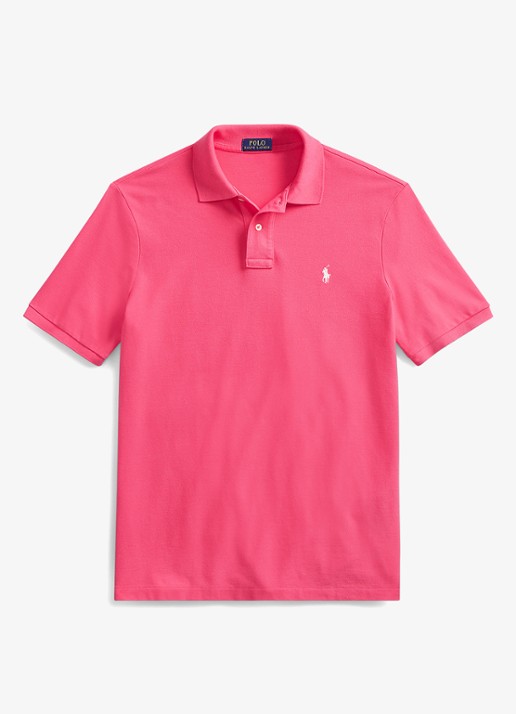 Ralph Lauren Slim fit polo van piqué katoen - voorkant 3 hot pink/c2740-3ebd