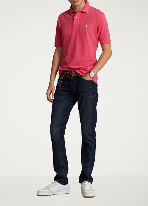Ralph Lauren Slim fit polo van piqué katoen - voorkant 4 hot pink/c2740-3ebd