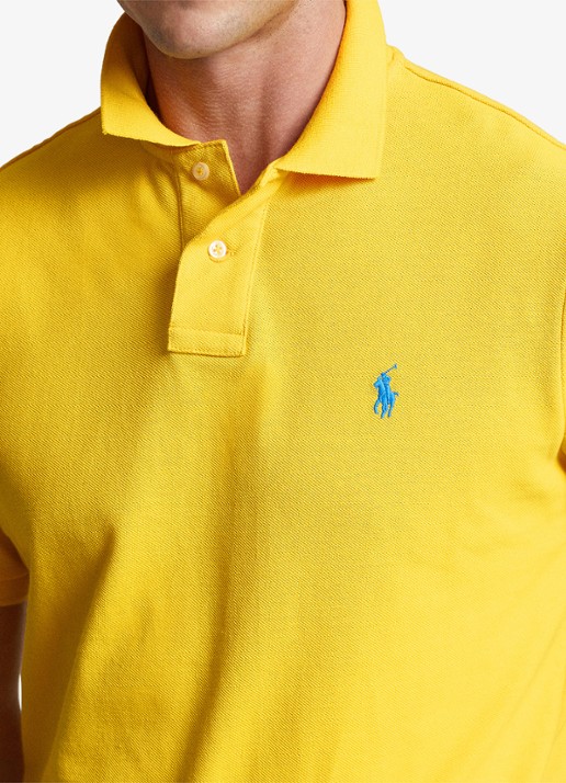 Ralph Lauren Slim fit polo van piqué katoen - detail 5 yellowfin/c7370-3ebq