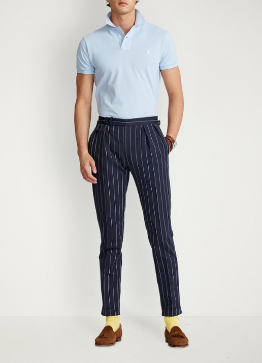 Ralph Lauren Slim fit polo van piqué katoen - voorkant 4 office blue/c1750-3ebj