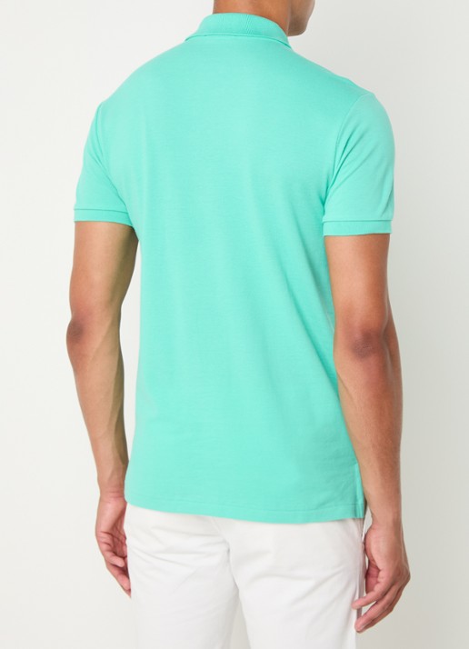 Ralph Lauren Slim fit polo van piqué katoen - achterkant sunset green / groen
