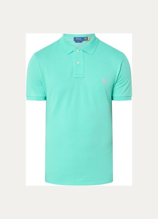 Ralph Lauren Slim fit polo van piqué katoen - voorkant 2 sunset green / groen