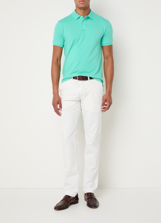 Ralph Lauren Slim fit polo van piqué katoen - voorkant 3 sunset green / groen