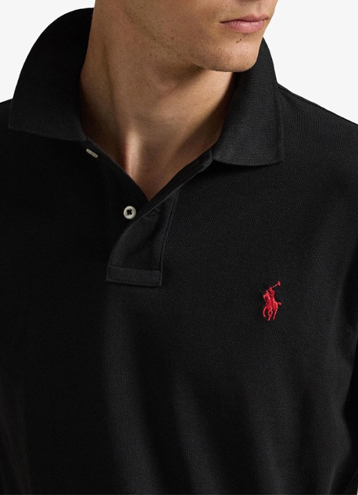 Ralph Lauren Slim fit polo van piqué katoen - detail 9 polo black/c3870