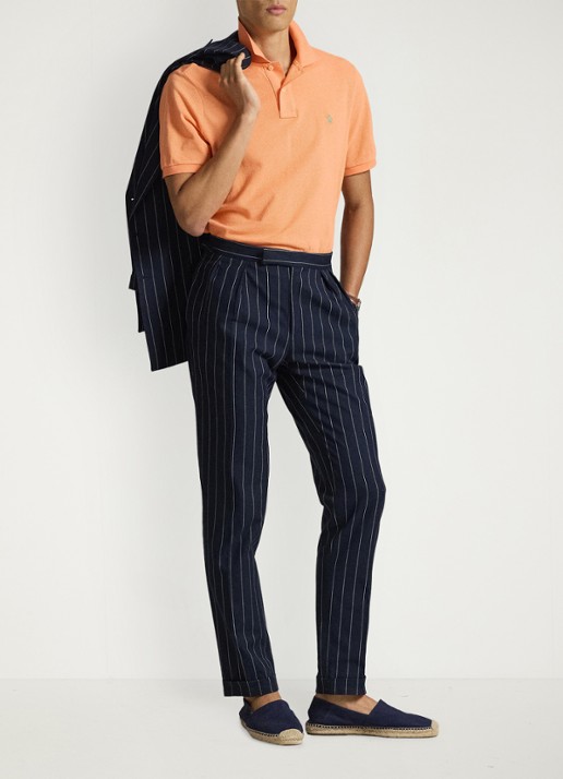 Ralph Lauren Slim fit polo van piqué katoen - detail pompano orange/c5566-47x1