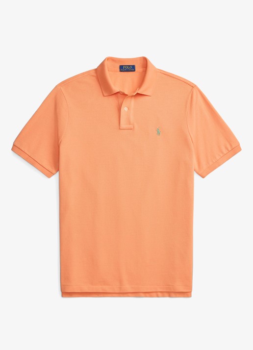 Ralph Lauren Slim fit polo van piqué katoen - voorkant 3 pompano orange/c5566-47x1