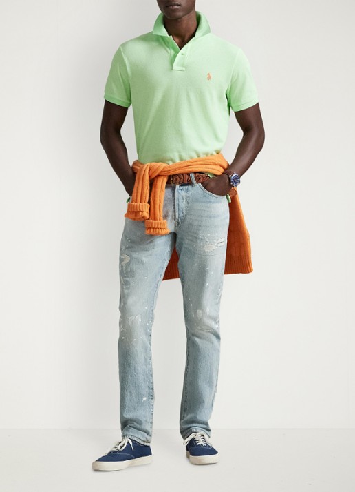 Ralph Lauren Slim fit polo van piqué katoen - detail 3 cruise lime/c2113-zyva