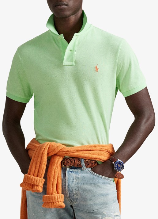 Ralph Lauren Slim fit polo van piqué katoen - voorkant 2 cruise lime/c2113-zyva