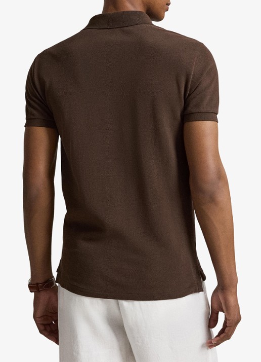 Ralph Lauren Slim fit polo van piqué katoen - achterkant 5 nutmeg brown / bruin