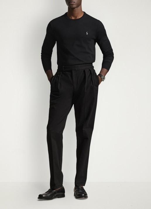 Ralph Lauren Slim fit pullover van katoen - voorkant 3 polo black / zwart