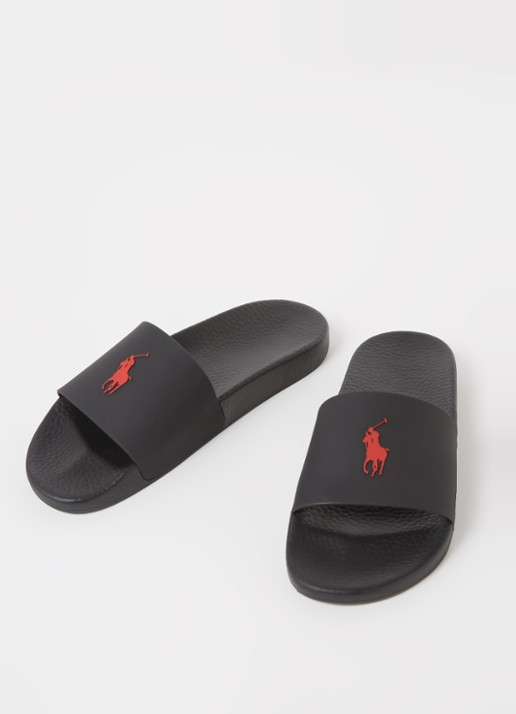 Ralph Lauren Slipper met logo - detail 2 zwart