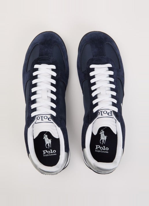 Ralph Lauren Sneaker met suède details - detail 4 donkerblauw