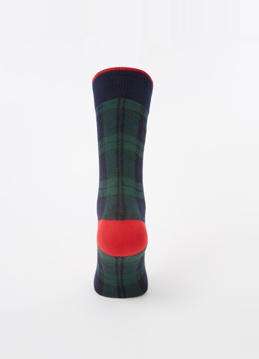 Ralph Lauren Sokken in katoenblend met print in 3-pack giftbox - voorkant 4 donkerblauw