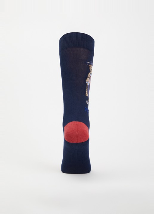 Ralph Lauren Sokken met print in 2-pack - voorkant 3 donkerblauw