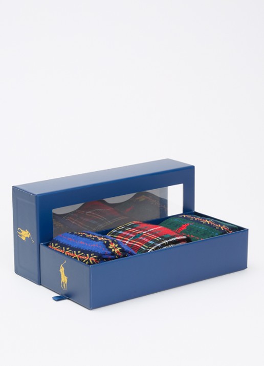 Ralph Lauren Sokken met print in 3-pack giftbox - detail 2 rood