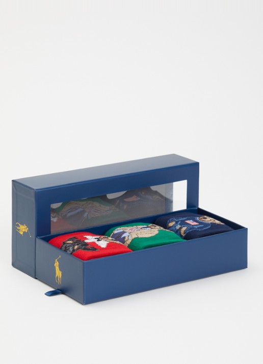 Ralph Lauren Sokken met print in 3-pack giftbox - detail 2 rood