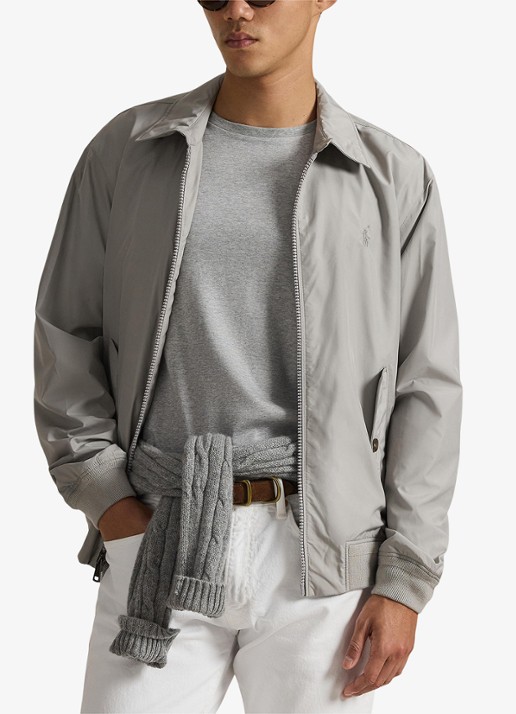 Ralph Lauren Southland jack met klepzakken en logoborduring - detail 3 grey fog / grijs