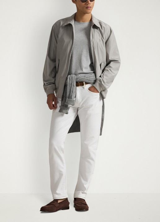 Ralph Lauren Southland jack met klepzakken en logoborduring - voorkant 2 grey fog / grijs