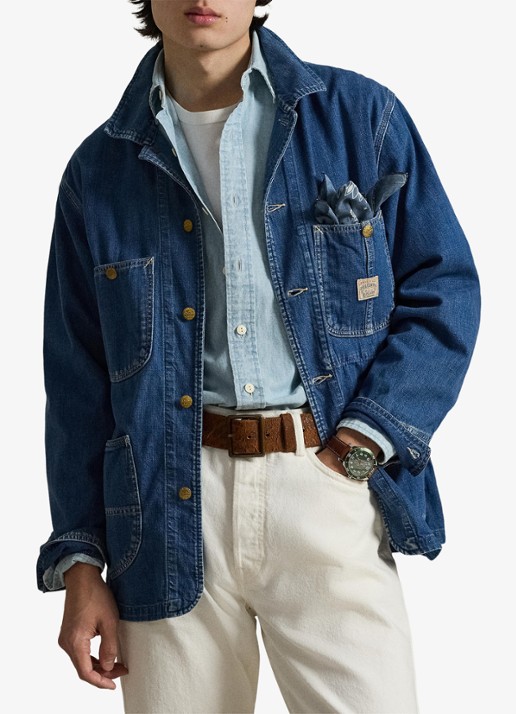 Ralph Lauren Spijkerjas met opgestikte zakken - voorkant 5 sawmill / blauw