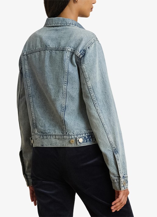 Ralph Lauren Spijkerjas met steekzakken - achterkant 3 odwin wash / blauw