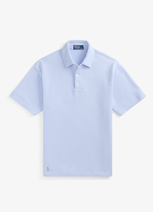 Ralph Lauren Standard fit polo van piqué katoen - voorkant 2 pebble blue / blauw