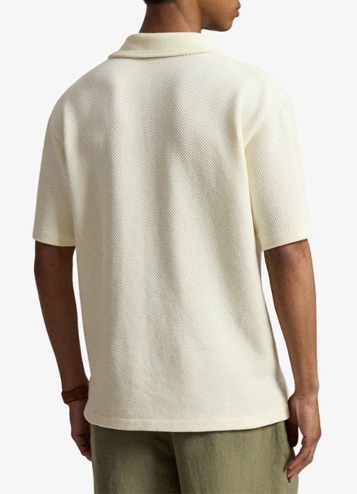 Ralph Lauren Standard fit polo van piqué katoen - achterkant 3 pale cream / crème