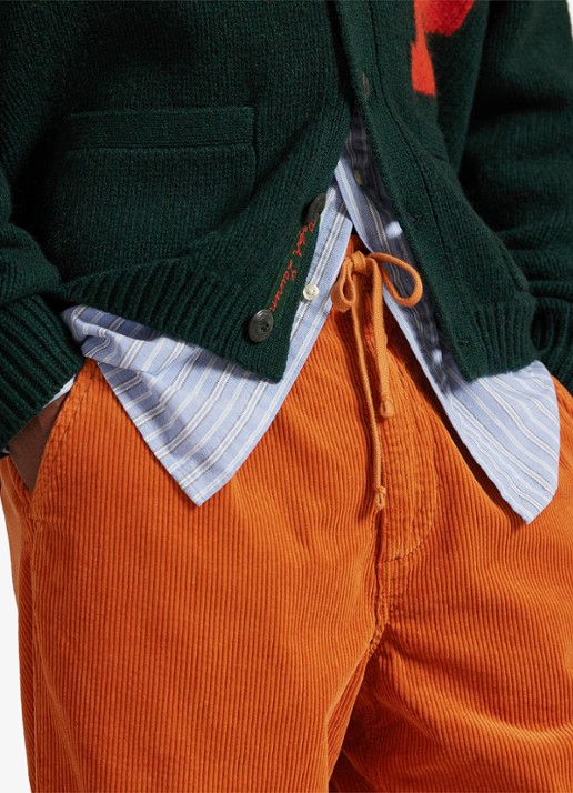 Ralph Lauren Straight fit broek van corduroy - detail 4 charles orange / oranje