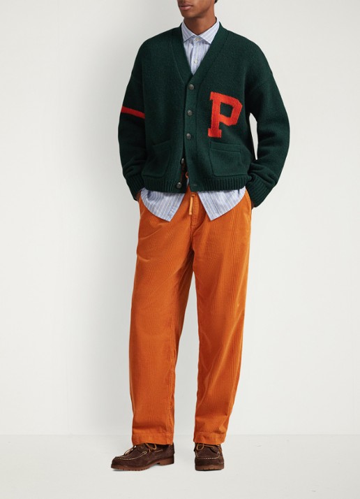 Ralph Lauren Straight fit broek van corduroy - voorkant 2 charles orange / oranje