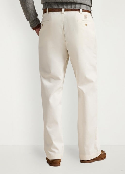 Ralph Lauren Straight fit chino met steekzakken - achterkant deckwash white / wit