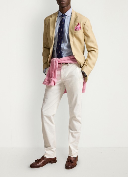 Ralph Lauren Straight fit chino met steekzakken - voorkant 2 white / wit
