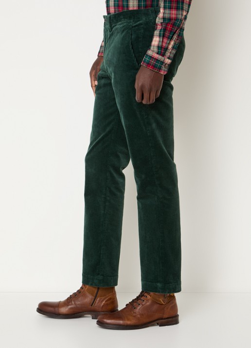 Ralph Lauren Straight fit chino van corduroy met stretch - detail 3 donkergroen