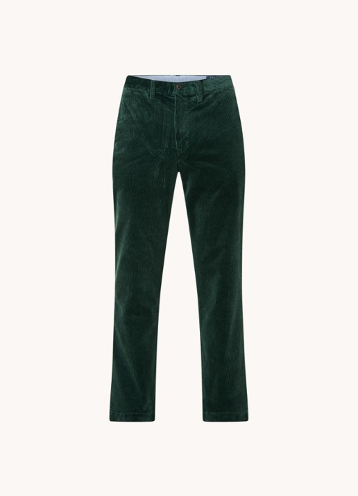 Ralph Lauren Straight fit chino van corduroy met stretch - voorkant 4 donkergroen