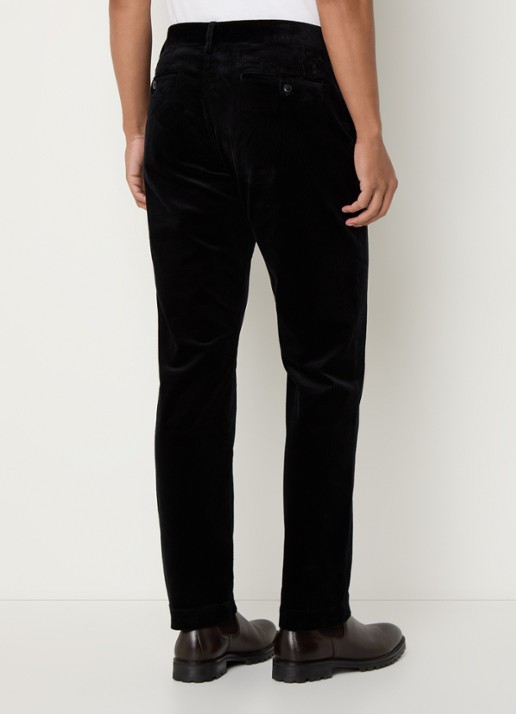 Ralph Lauren Straight fit chino van corduroy met stretch - achterkant 5 zwart