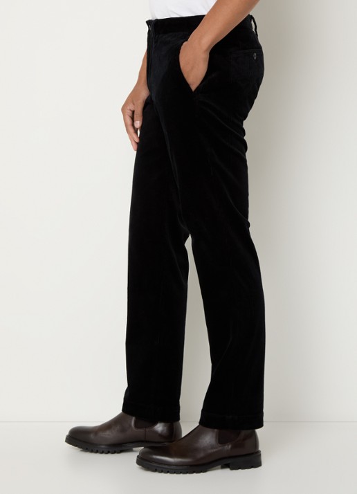 Ralph Lauren Straight fit chino van corduroy met stretch - detail 4 zwart