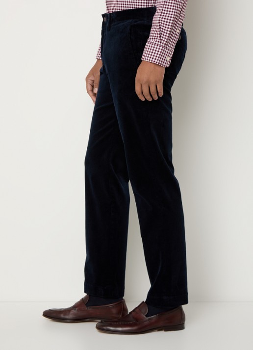 Ralph Lauren Straight fit chino van corduroy met stretch - detail 5 donkerblauw